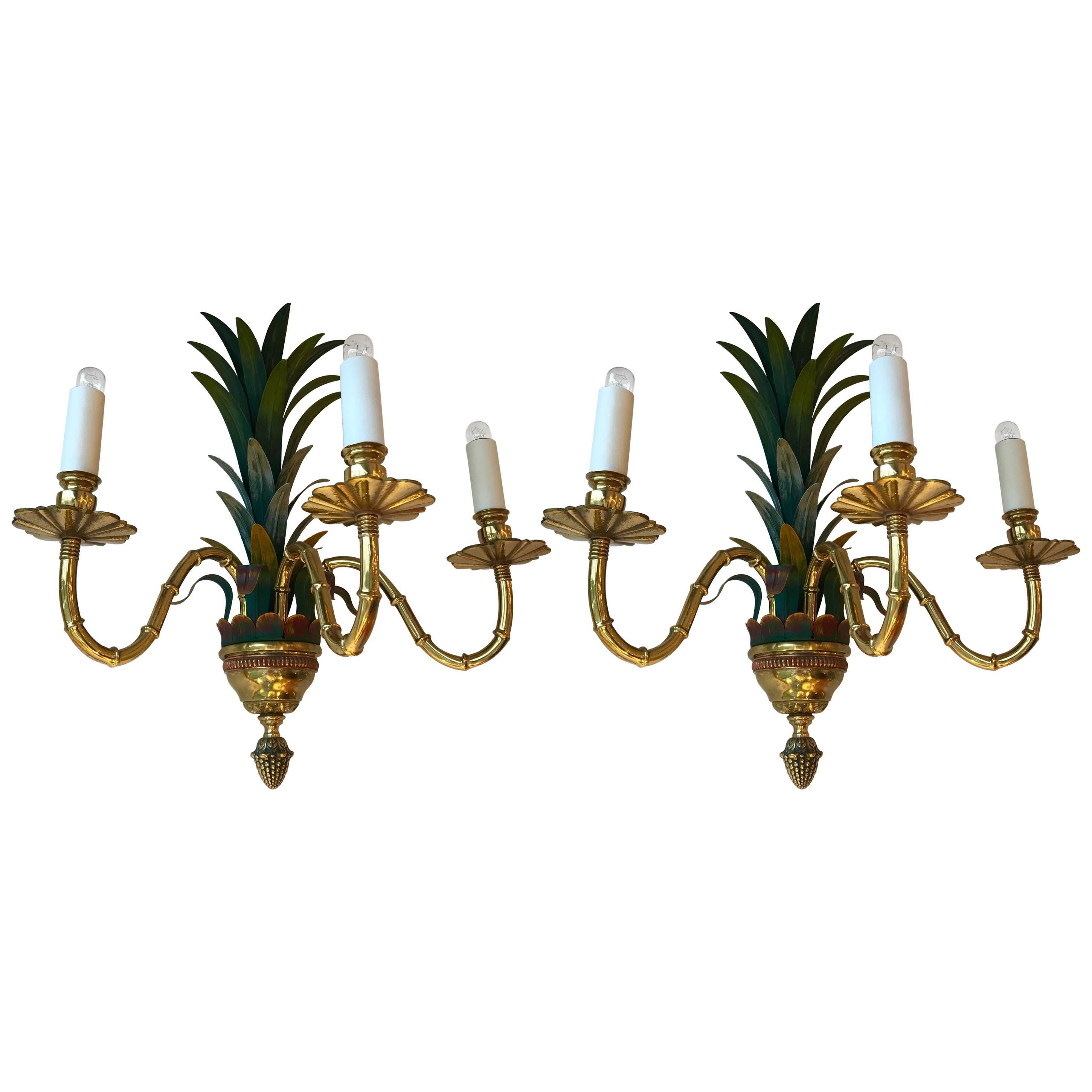Pair of Sconces by Maison Bagues, France, 1980s