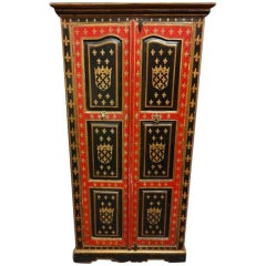 Antique Magnificent Painted Hall Wardrobe