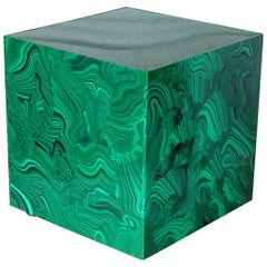 Emerald Green Agate Cube Pedestal