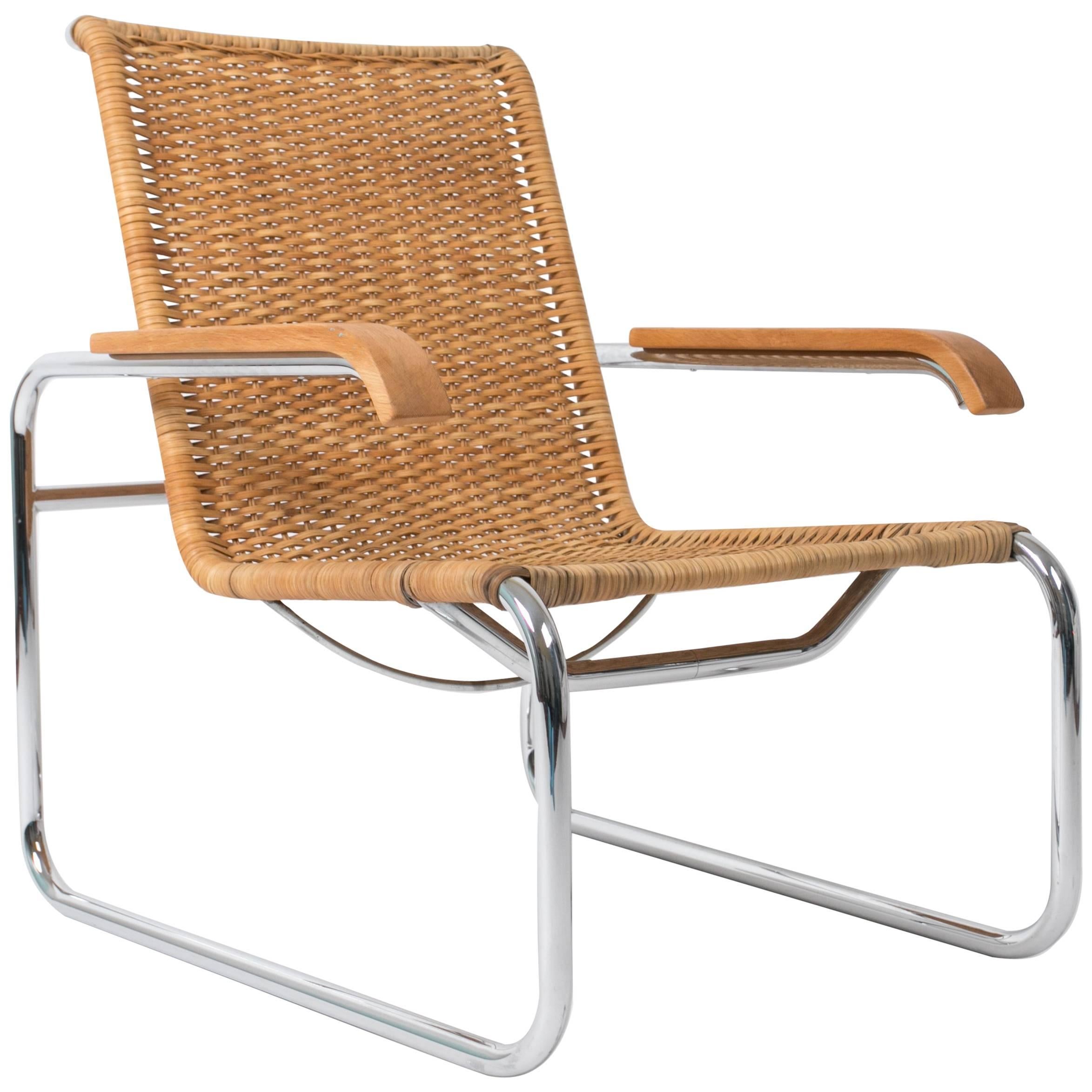 Marcel Breuer for Thonet B35 Rattan Lounge Chair