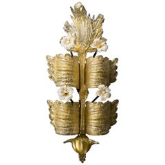 Tiered Pale Gold Murano Sconces by Barovier & Toso, circa 1930s