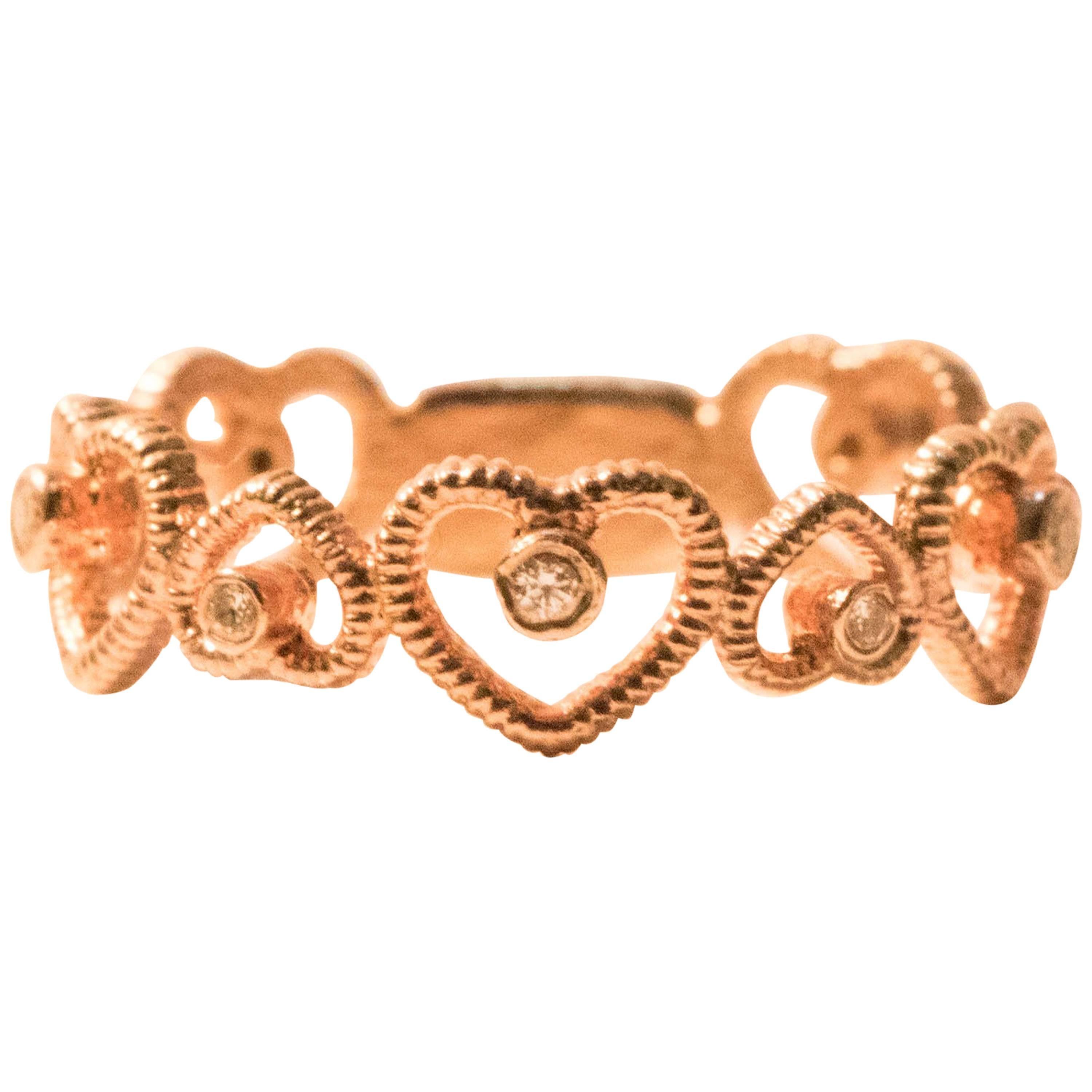 Vintage Circle of Heart's Swavorski Ring, Express Your Love For Sale