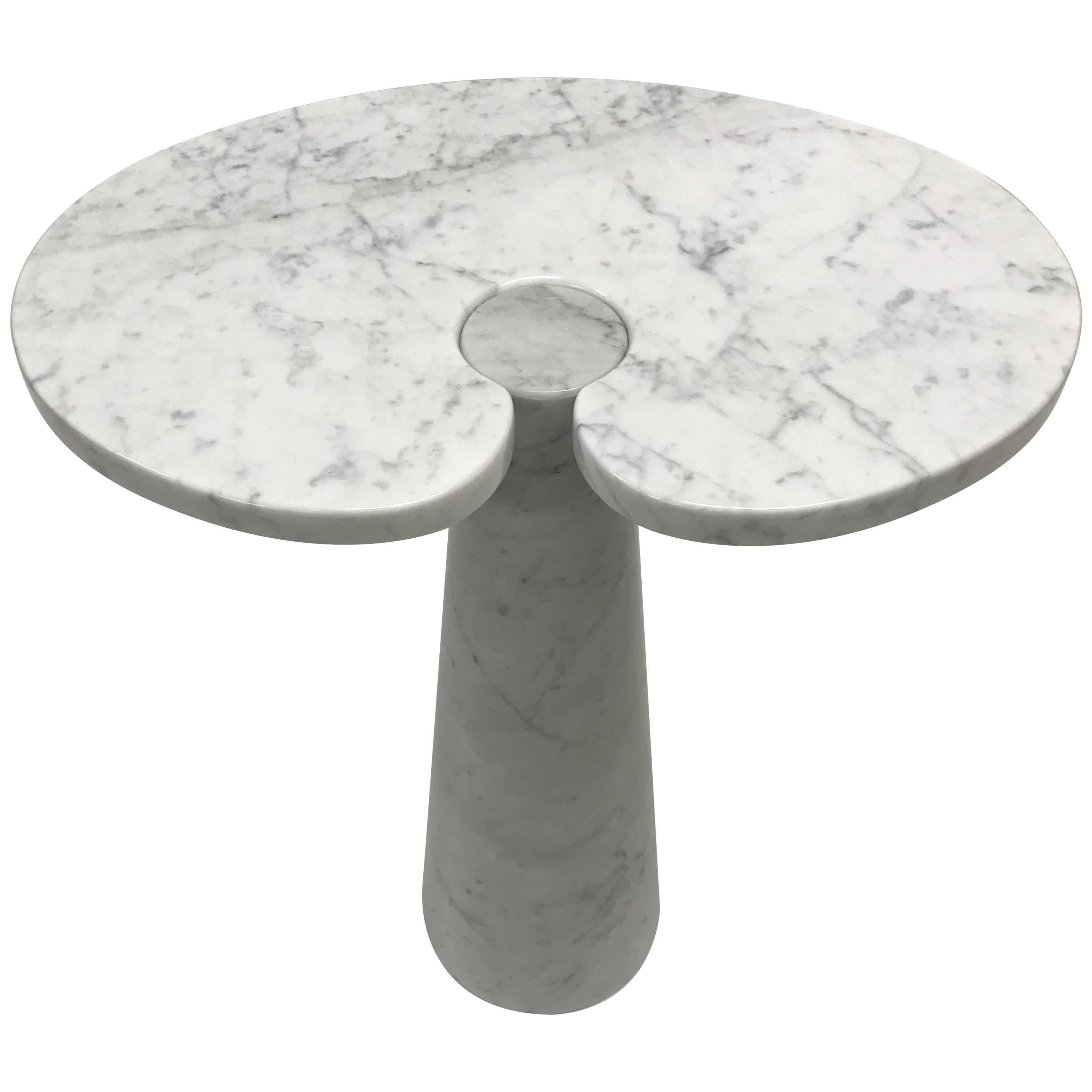 Angelo Mangiarotti Carrara Marble Eros Side Table For Sale