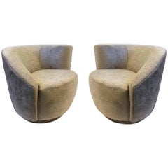 Pair of Swivel Lounge Chairs by Vladimir Kagan