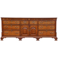 Antique George III Oak and Mahogany Dresser or Sideboard