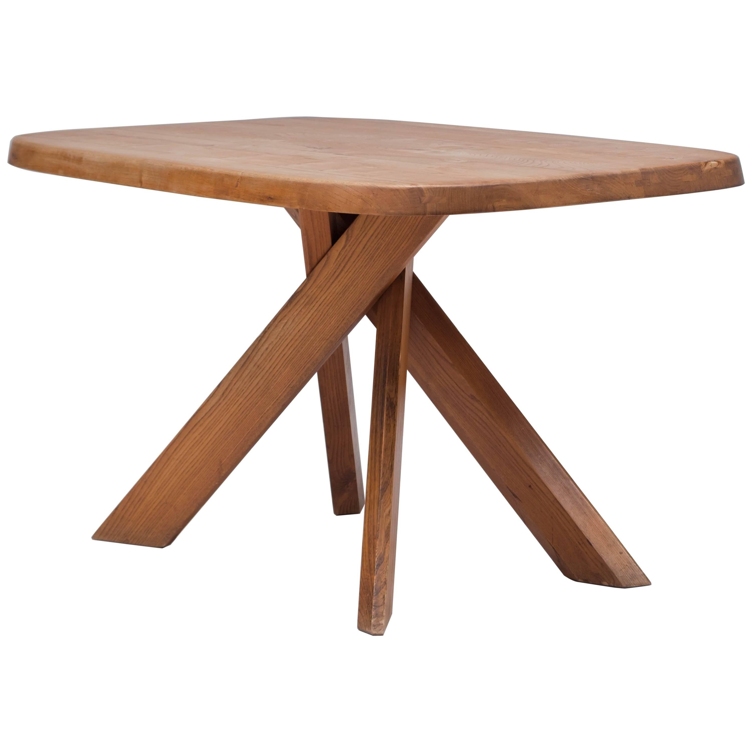 T35-A Table in Elm by Pierre Chapo for Seltz, French 1970s For Sale