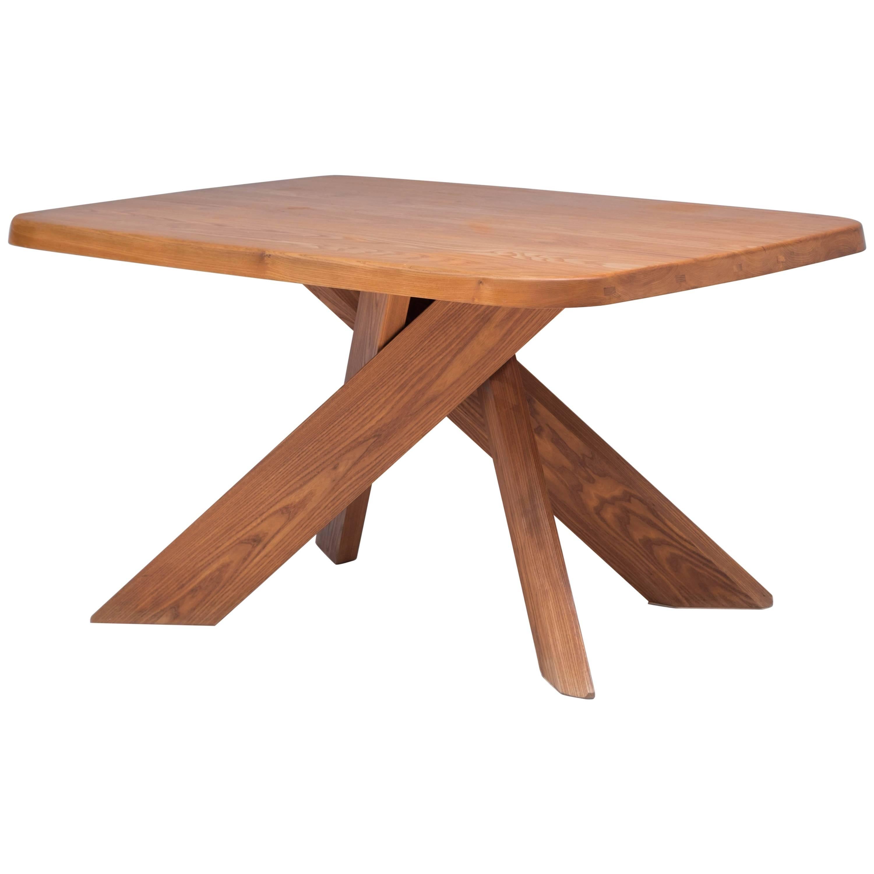 Pierre Chapo T35-B dining table for Seltz in elm, French, 1970s For Sale