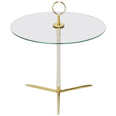 Cesare Lacca Tripod Side Table Brass, Italy, 1950