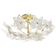 Stunning Flower Glass Italian Wall Light or Flush Mount