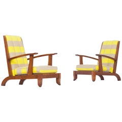 Important Pair of 1930's French Lounge Chairs