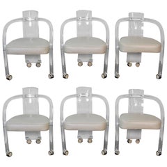 Set of Six Midcentury Lucite Chairs