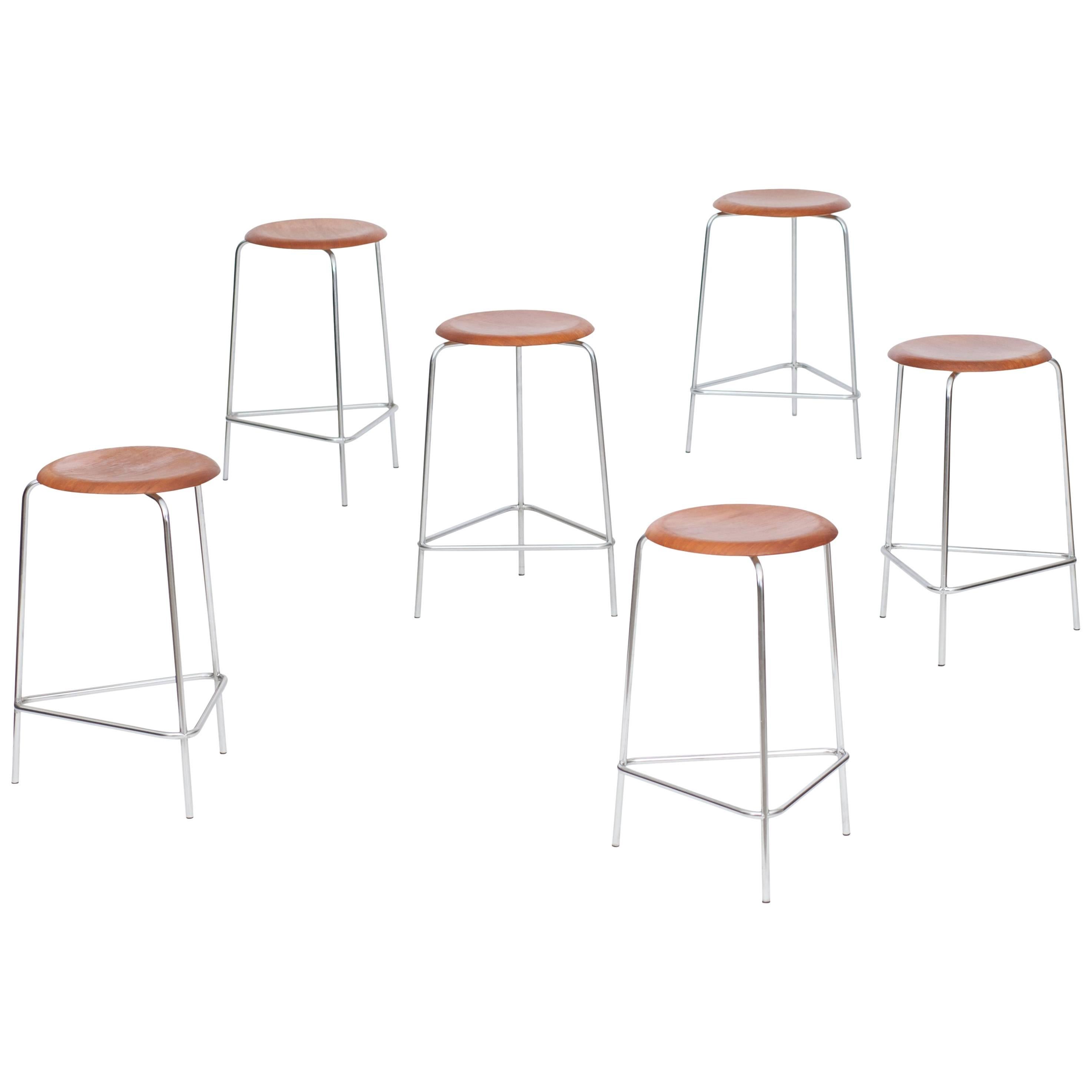 Set of Six Rare Arne Jacobsen Dot Stools