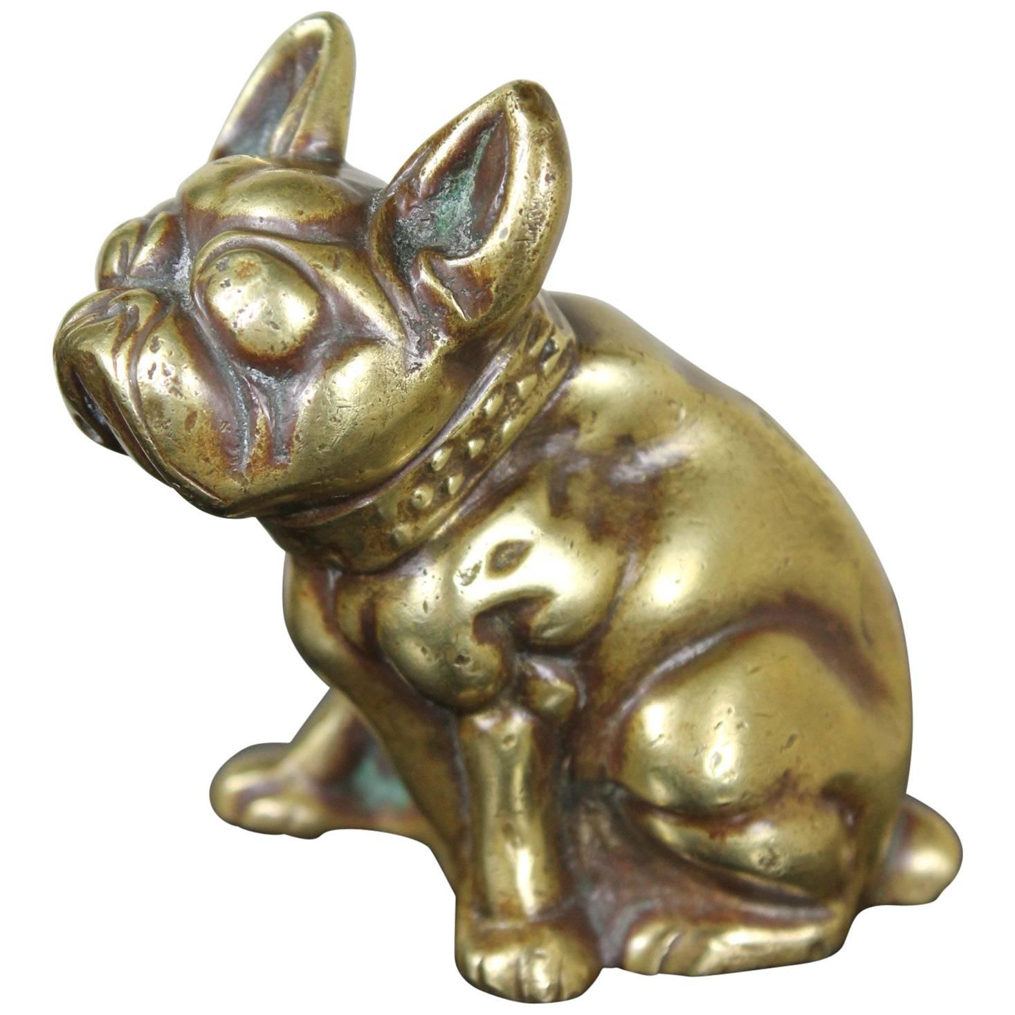 Early 20th Century Brass French Bulldog Figurine