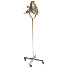 Vintage Industrial Studio Style Floor Lamp Side Light Chrome Tall Casters