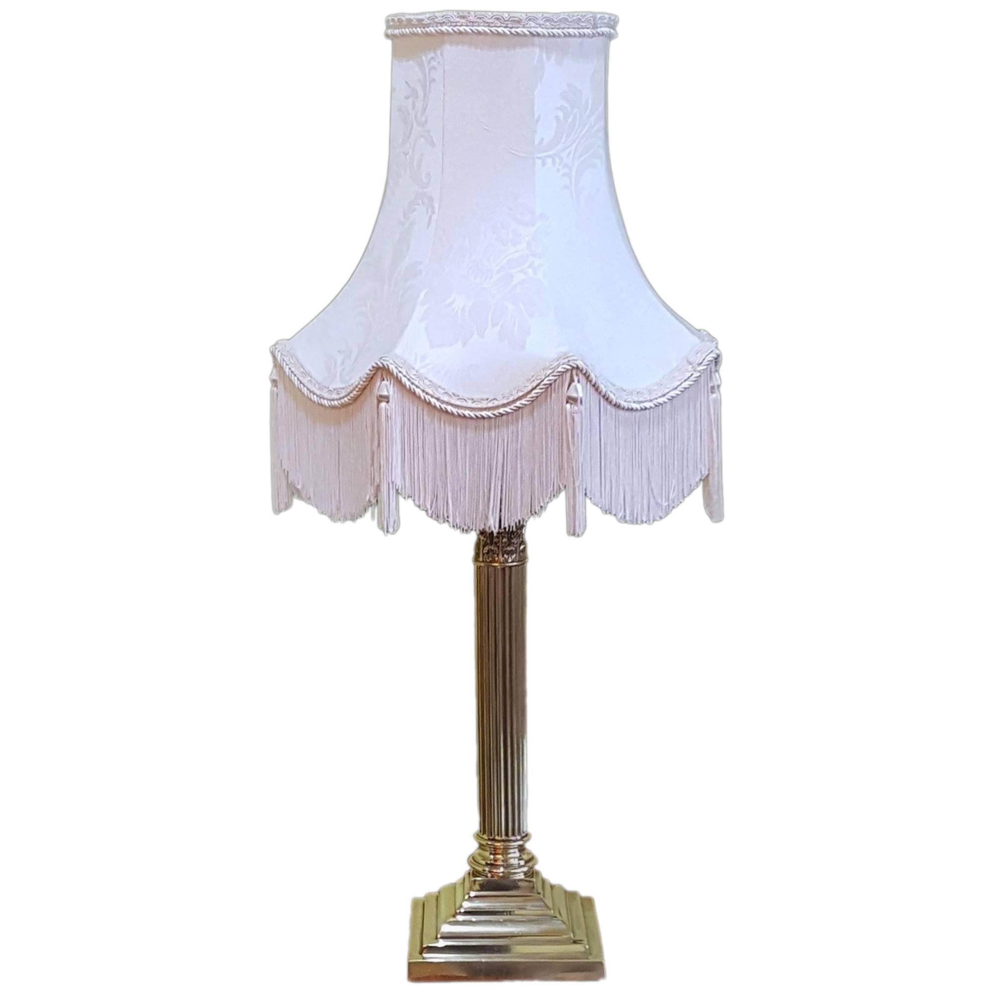 Edwardian Brass Table Lamp For Sale