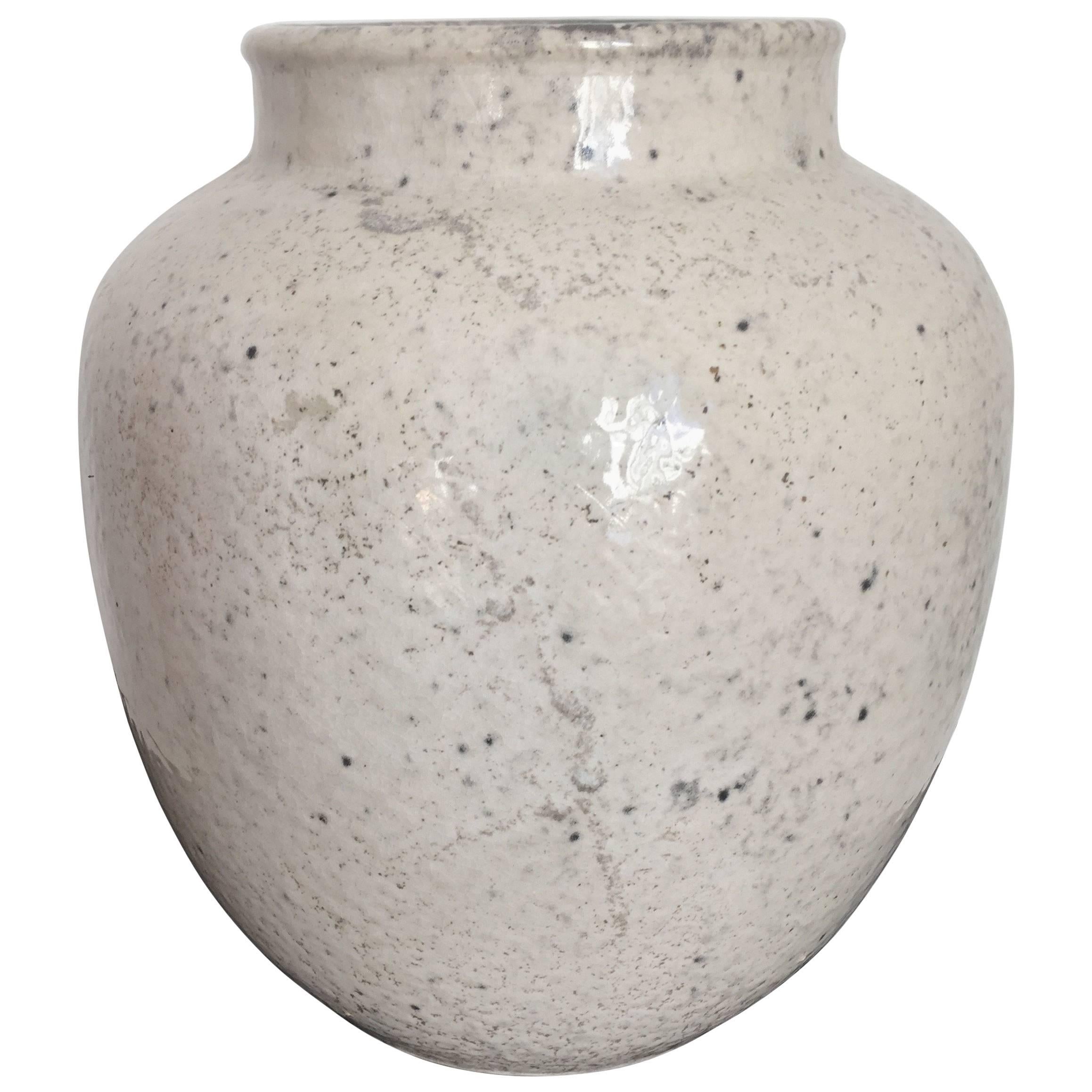 Ceramic Vase by Richard Uhlemeyer in Off-White with Grey Shades