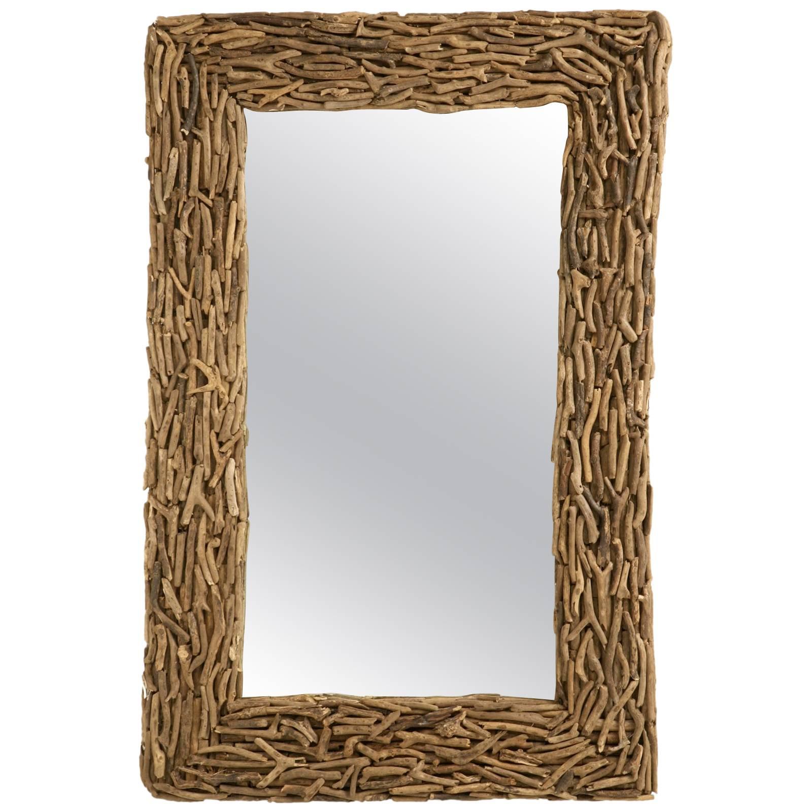 Large Driftwood Mirror Imported from England with a Beachy Feel