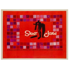 Vintage "Saint Joan" UK Film Poster, 1957, Saul Bass