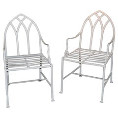 Pair of Gothic Iron Indoor/Outdoor Chairs