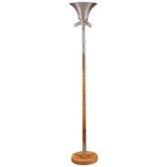 Mid-20th Century, French Fruitwood Standing Lamp