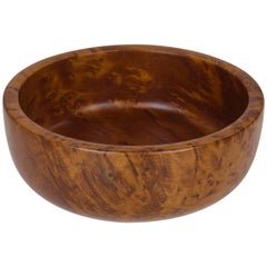 Vintage Elm Burl Hand-Turned Bowl Mid-Century Modern Dutch Accessory, 1950s