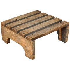 Vintage Primitive Pallet Coffee Table from France, circa 1940