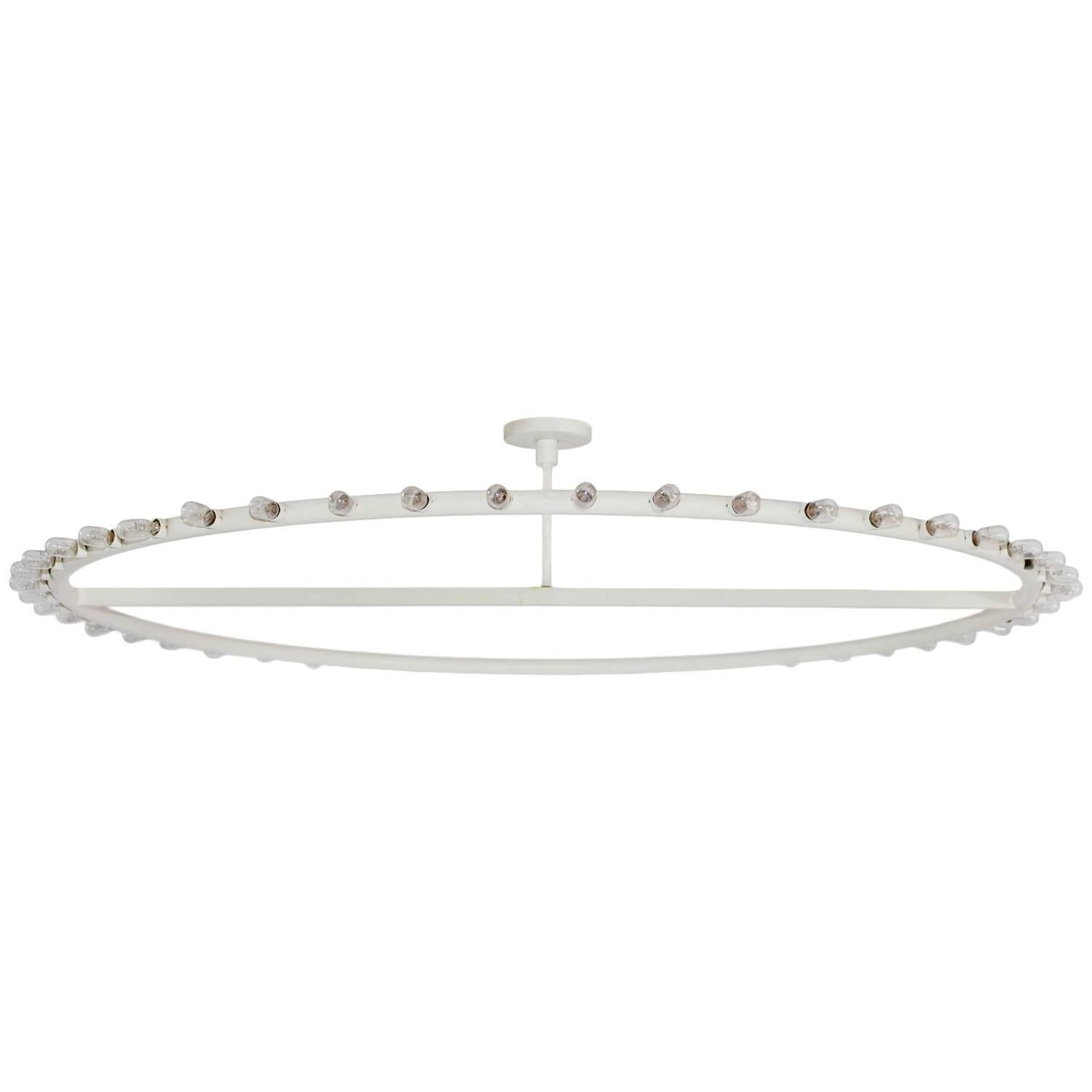 20th Century 48 Bulb Extra Large Hoop Ceiling Light/Chandelier by Alvin Lustig For Sale