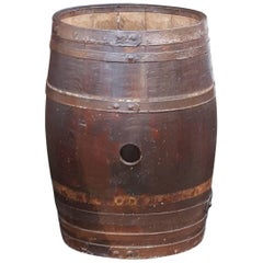 Early 20th Century Iron Bound Coopered Barrel