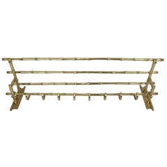 1940s French Brass Bamboo Form Coat Rack by Maison Bagues