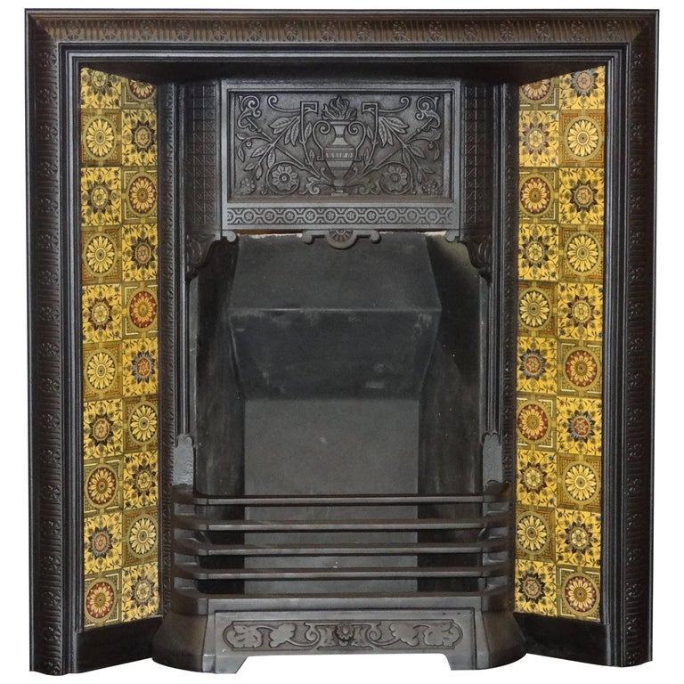 Irish 19th Century Victorian Cast Iron Fireplace Insert ...