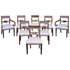 Antique Set of Eight Regency Mahogany Dining Chairs