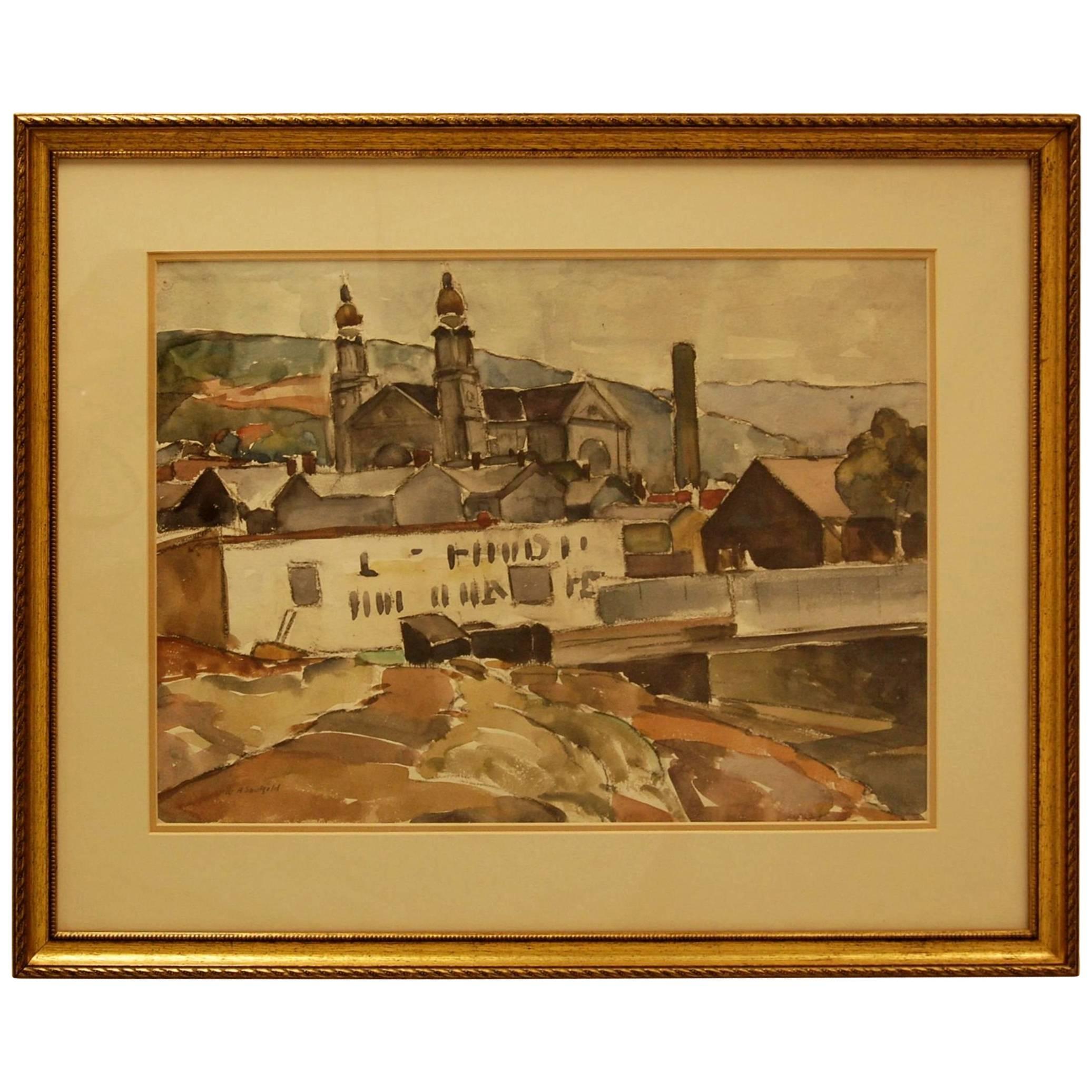 Early to Mid-20th Century Watercolor by William Robert Shulgold   For Sale