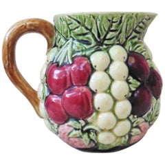 Majolica Sarreguemines Fruit Pitcher, circa 1930