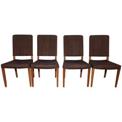 Set of Four High Quality Carl Malmsten "Gustavus" Dining Chairs, Branded