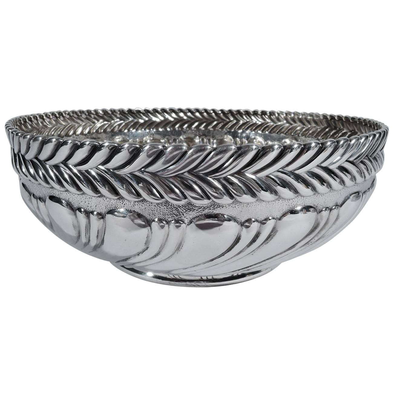 Antique Tiffany Sterling Silver Bowl with Bold Ornament