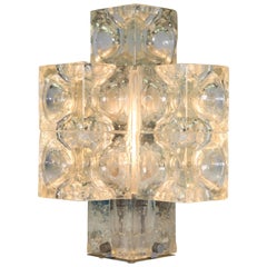 Glass Cube Lamp with Circular Ball Impressions, Italian made