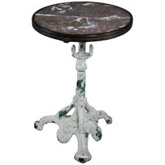 1900 French Cast Iron Art Nouveau Bistro Table