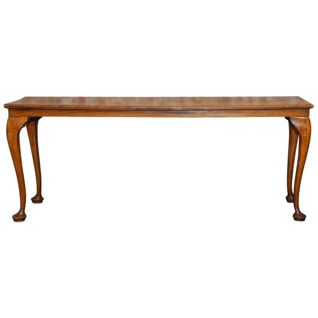 19th Century Queen Anne Revival Walnut Bench or Console 