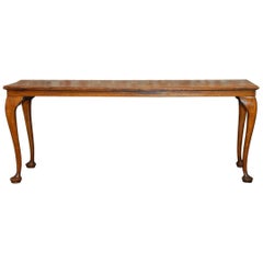 Antique 19th Century Queen Anne Revival Walnut Bench or Console 