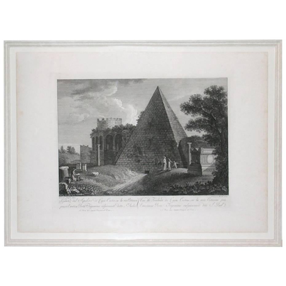 18th Century Roman Engraving For Sale