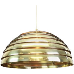 Vintage Large Brass Dome Pendant Light by Florian Schulz, Germany