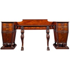 Regency Mahogany Pedestal Sideboard