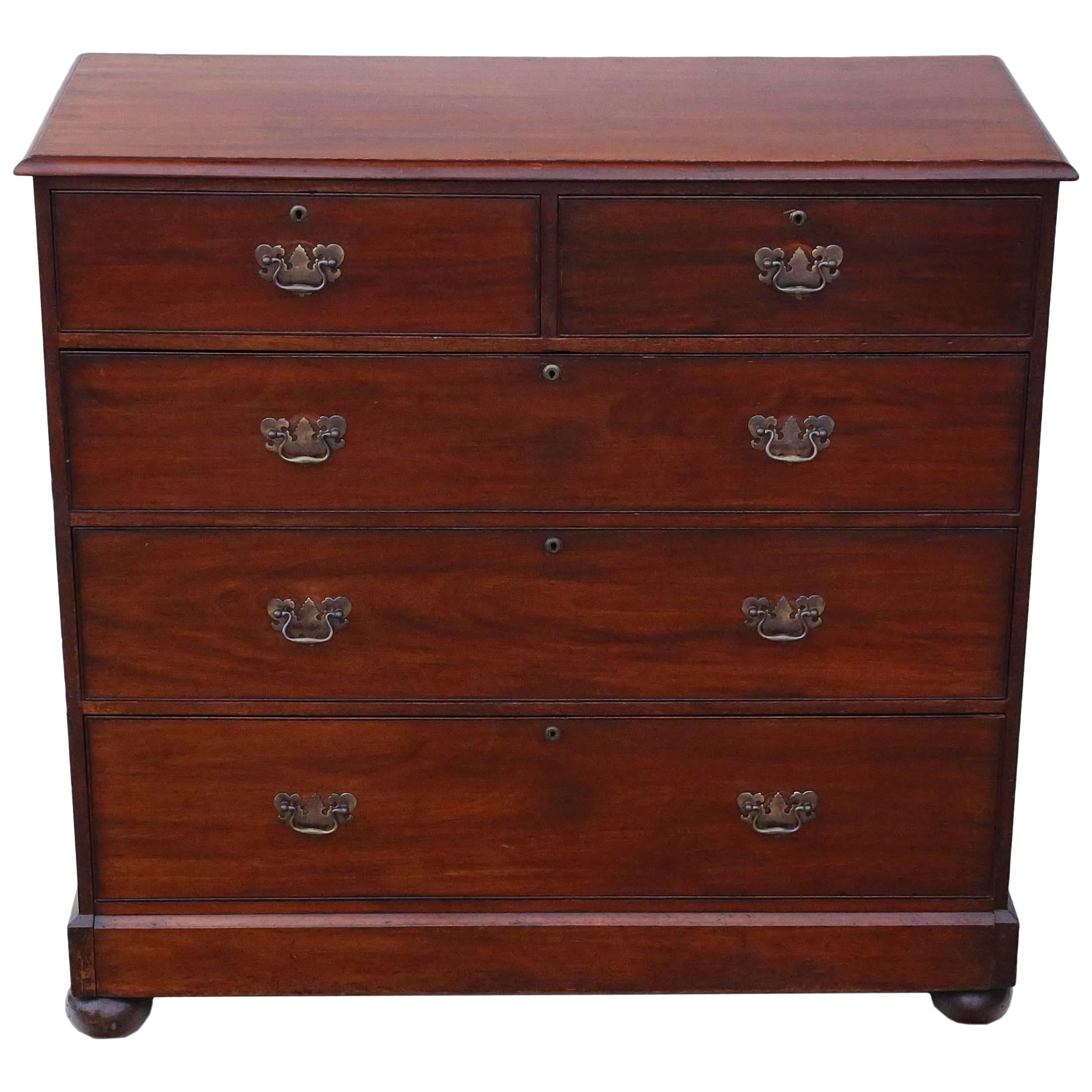Antique Large Quality Victorian 19th Century Mahogany Chest of Drawers For Sale