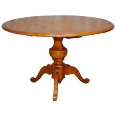 English Country Round Pine Pedestal Dining Table