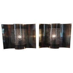 Rare Pair of Swedish Brass Wall Lamps or Wall Sconces Made by Hemi, circa 1960