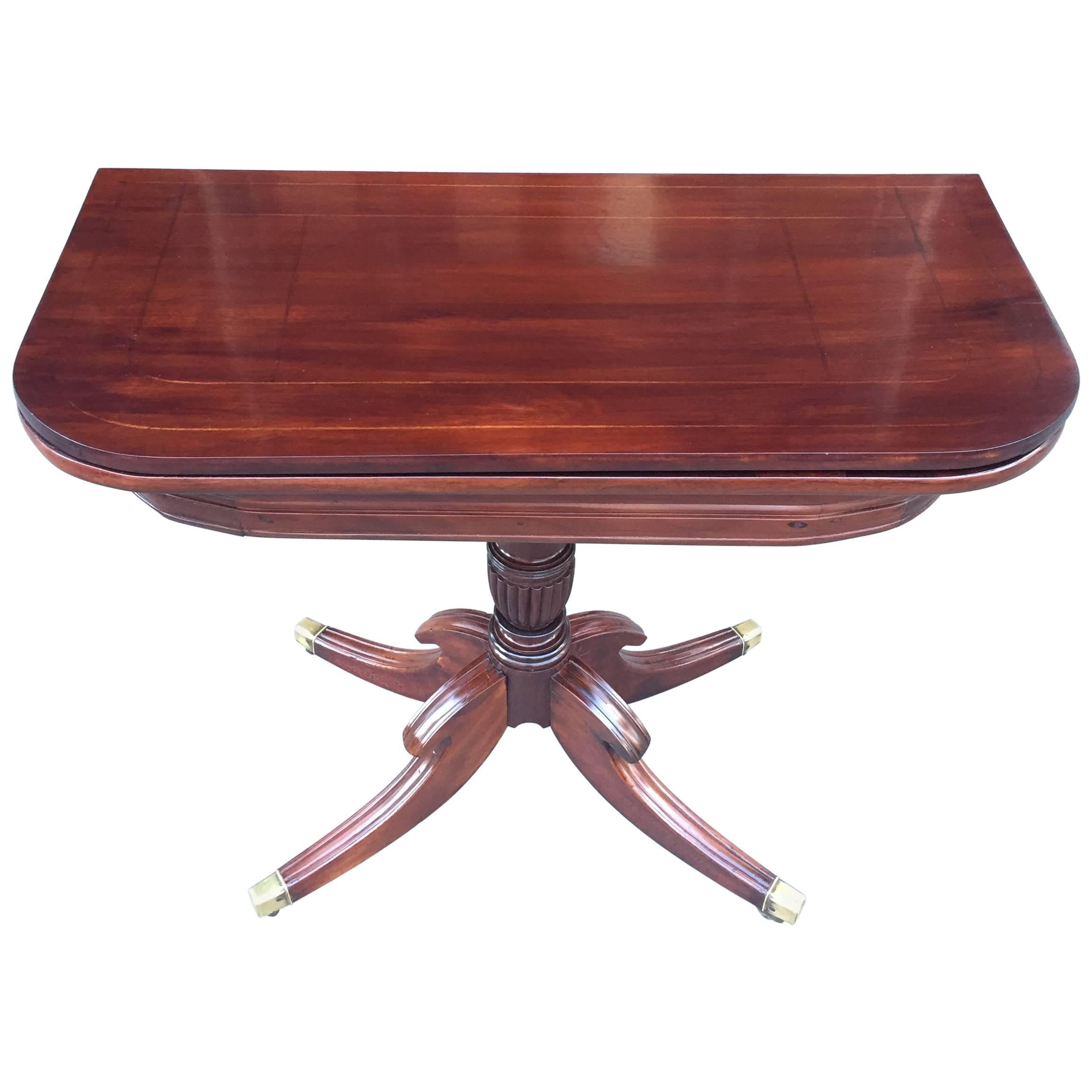 19th Century Regency Satinwood Barbados Card Table For Sale