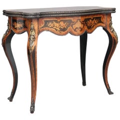 19th Century Ebonised Marquetry and Ormolu Card Table