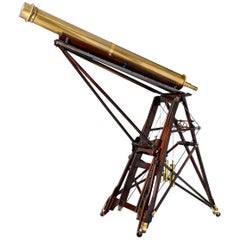 Antique Monumental Swiss Brass Telescope by Perrelet 