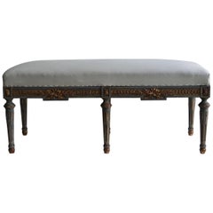 19th Century Gilded French Louis XVI Style Upper Bench