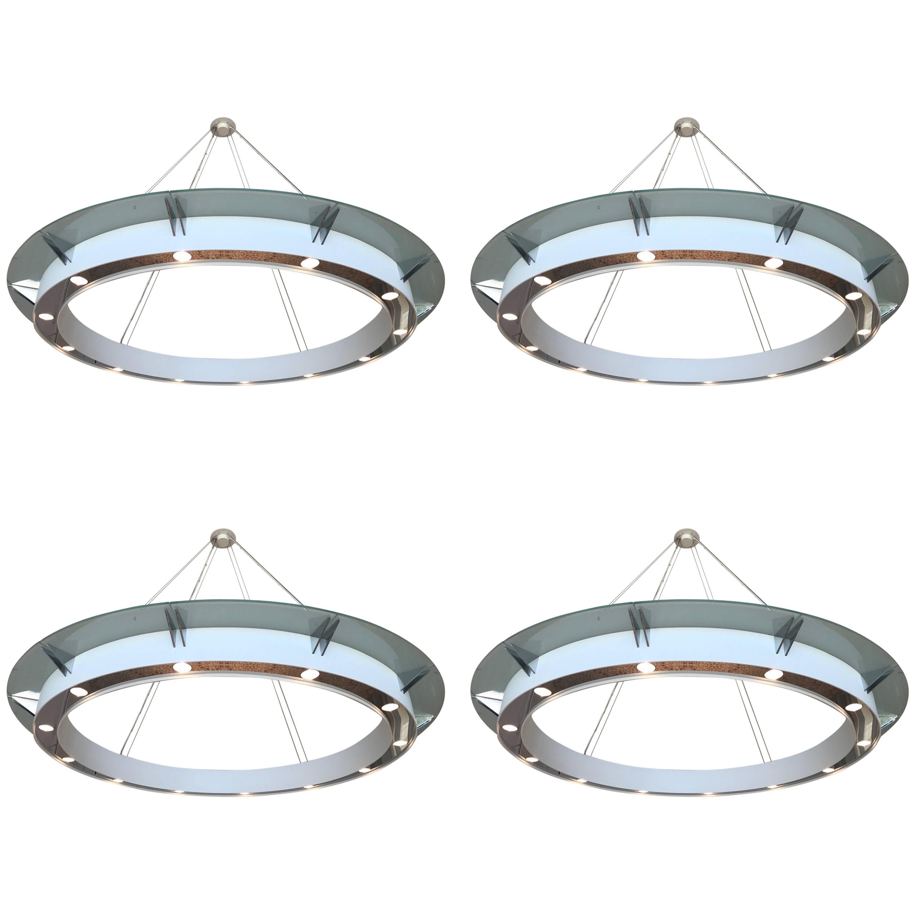 Set of Four Large Modern Chandeliers by Rodust & Sohn, Germany 2000s For Sale